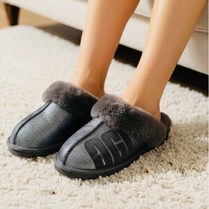 UGG COQUETTE SPARKLE WOMEN SLIPPERS SUEDE GRAY